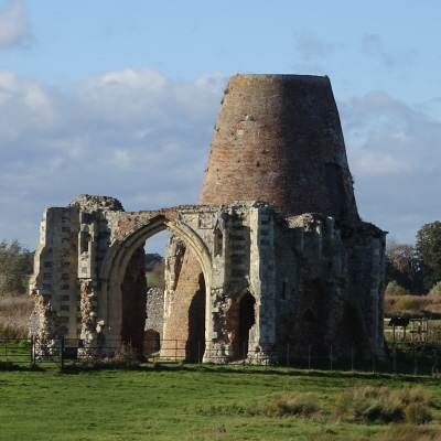 Saint Benet's Abbey gatehouse and mill.