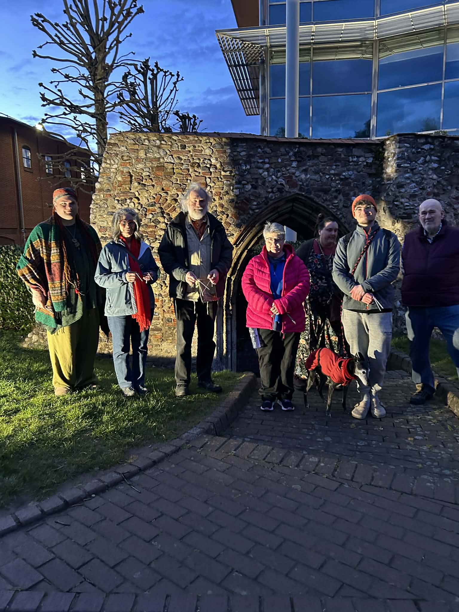 Participants in the dowsing workshop in the field!