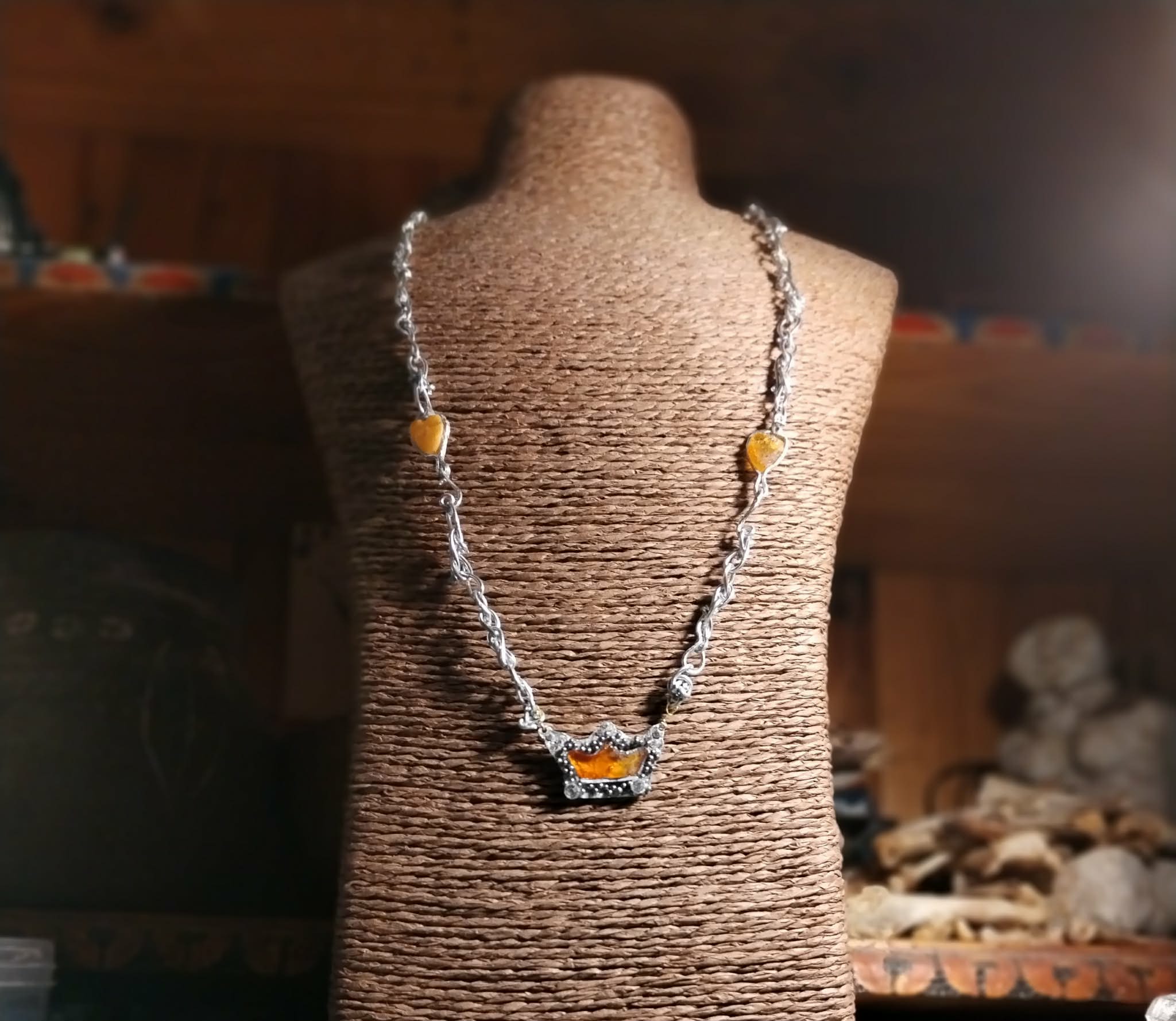 Image showing a necklace on a mannequin. Picture by Taliesin Smith.